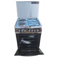 Besto Two Gas + Two Electric Upright Oven, 60x60cm - Silver/Black