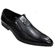 Designer Men’s Faux Leather Gentle Shoes – Black Men's Loafers & Slip-Ons