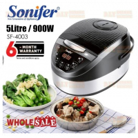 Sonifer 5 Litre Digital Smart Steam Multifunction Rice Cooker, Black