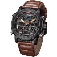 Naviforce Dual Luxury Water Proof Men's Watch - Brown