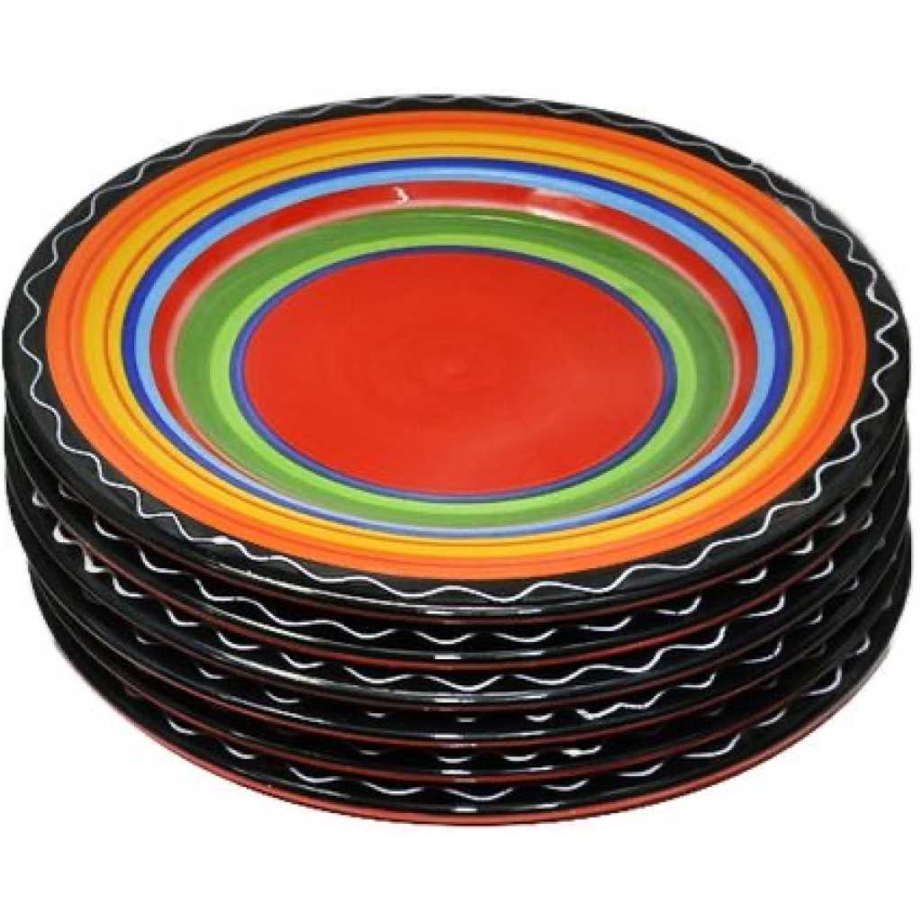 6 Pieces Rain bow Side Plates - Multicolor