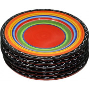 6 Pieces Rain bow Side Plates – Multicolor Dinner Plates