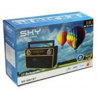 Sky SR-8901BT Battery Operated Rechargeable Bluetooth Radio - (5 in 1) Black