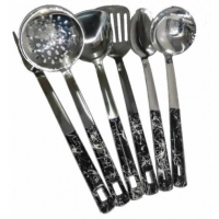 7 Piece Kitchen Tool Cooking Utensils Serving Spoons Cutlery Set-Silver