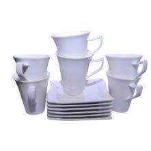 6 Pieces Of Cups And 6 Saucers -White.