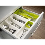 Kitchen Organizer Drawer Divider Store Expandable Cutlery Tray-Green
