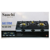 Saachi Glass Top 3 Burner Gas Stove - Black, NL-GAS-5249