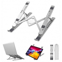 7 Level Adjustable Portable Laptop Stand - Silver