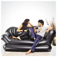 Double Deck Chair Inflatable Air Sofa Bed- Black