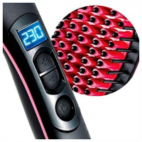 3 ln1 Electric Fast Ceramic Styling Hair Straightener Brush - Black