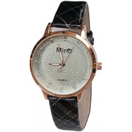 Mira Ladies Analog Designer Quartz Watch - Black