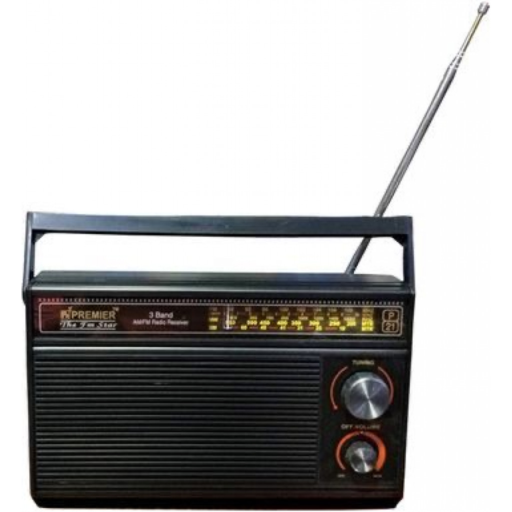 Premier PR Premier™3 Band Portable Radio (FM-MW-SW) - Black