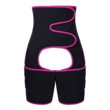 3 in 1 Sweat Slim Thigh Trimmer, Waist Trainer Slimming Belt-Black/Pink