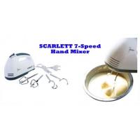 Scarlett 7-Speed Scarlett Hand Mixer, Egg Beater,White