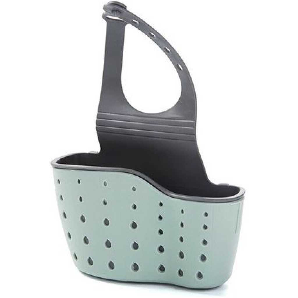 Kitchen Sink Hanging Soap Dish,Sponge Drainer Storage Basket Holder,Green