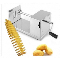 Manual Potato Chips Slicer Spiral Twister Vegetable Cutter, Silver
