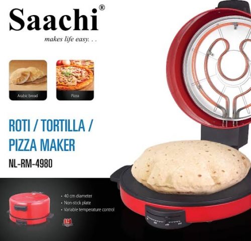 Saachi 30cm Roti, Tortilla, Pizza Maker, NL-RM-4979, Red