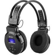 SH S1 Non Wireless Overhead MP3 Rechargeable Headphones - Black