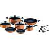 Tefal B168A474 10 Pieces Prima Cooking Set, Orange/Black, W 45.2 x H 37.4 x D 29.4 cm, Aluminum