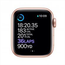 Apple Watch Series 6 GPS, 44mm Blue Aluminum Case with Deep Navy Sport Band – Pink Smart Watches