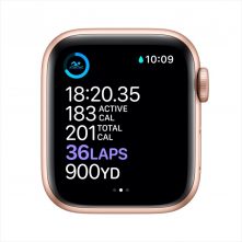 Apple Watch Series 6 GPS, 44mm Blue Aluminum Case with Deep Navy Sport Band - Pink