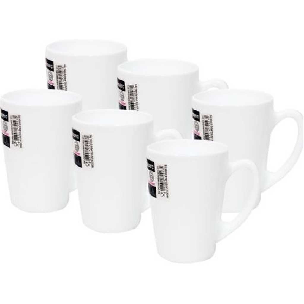 Set of 6 Ceramic Tea Cups - White