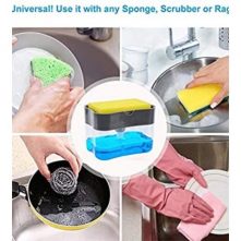 Soap Pump Dispenser and Sponge Holder - Grey