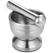 Stainless Steel Mortar and Pestle/Spice Grinder, Silver