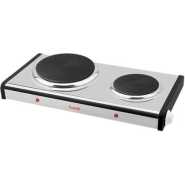 Saachi NL-HP-6209 Double Hot Plate Electric Cooker/ Burner - White,Black