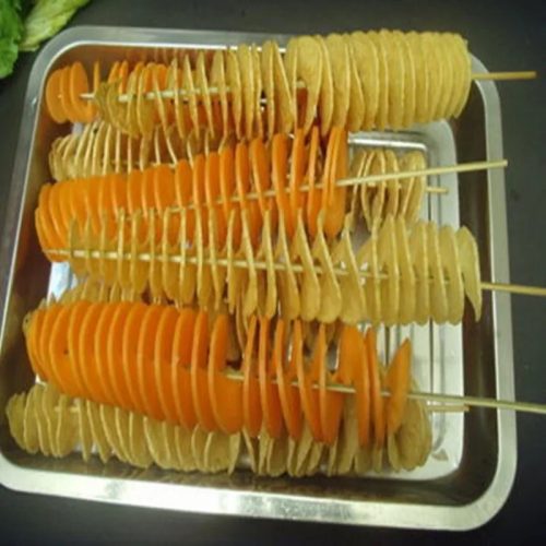 Manual Potato Chips Slicer Spiral Twister Vegetable Cutter, Silver