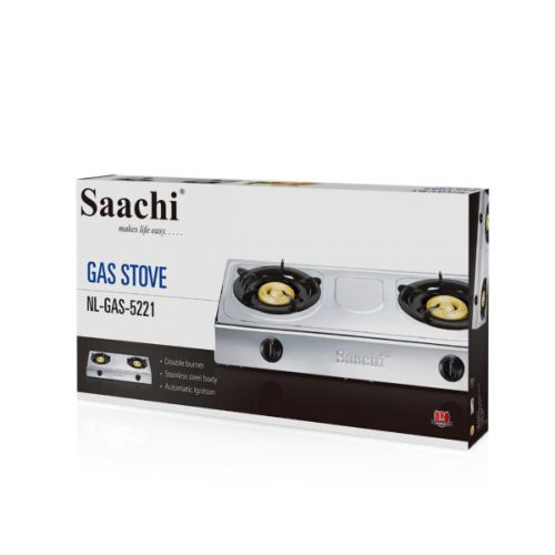 Saachi Double Burner Gas Stove NL-GAS-5221-ST With Automatic Ignition