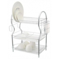 3 Tier Stainless Steel Dish Draining Rack - Silver