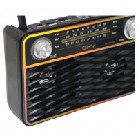 Sky SR-8901BT Battery Operated Rechargeable Bluetooth Radio - (5 in 1) Black