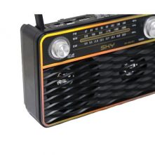 Sky SR-8901BT Battery Operated Rechargeable Bluetooth Radio – (5 in 1) Black Portable Radios