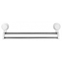 Bathroom Suction Double Towel Rack Rail, White