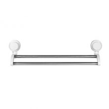 Bathroom Suction Double Towel Rack Rail, White