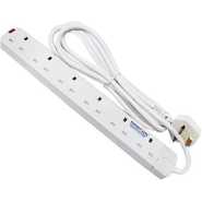 Power King 6 Way Extension Cable - White