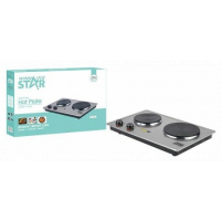 Winningstar Portable Electric Stove Double Burner 1500W Hot Plate Coil(Silver)