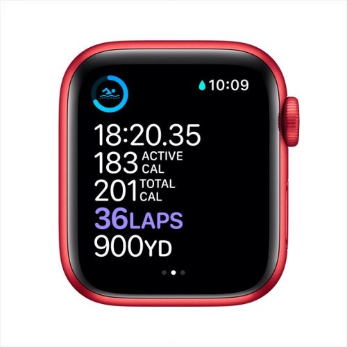 Apple Watch Series 6 GPS, 44mm Blue Aluminum Case with Deep Navy Sport Band -Regular