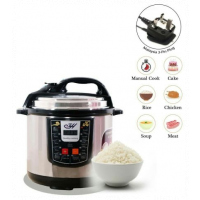 Geepas 6 L Multi-functional Electric Rice,Pressure Cooker, Silver