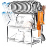 3 Tier Stainless Steel Dish Draining Rack - Silver