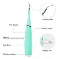 Sonic Electric Dental Calculus Plaque Remover Tool Kit, Tooth Scraper Tartar Cleaning System, Green