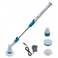 Hurricane Spray Spin Tile Scrubber Floor Mop Cleaner Brush - White,Blue