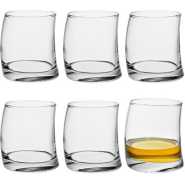 6 Pieces Of Curved Whisky Glasses - Colorless