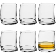 6 Pieces Of Curved Whisky Glasses - Colorless