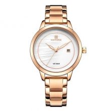 Naviforce Women's Stainless Steel Analog And Dated Watch - Rose Gold