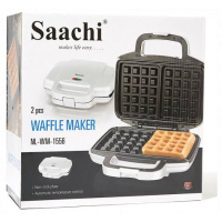 Saachi 2Pcs-Square Waffle Maker, Black, NL-WM-1556