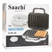 Saachi 2Pcs-Square Waffle Maker, Black, NL-WM-1556