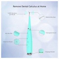 Sonic Electric Dental Calculus Plaque Remover Tool Kit, Tooth Scraper Tartar Cleaning System, Green