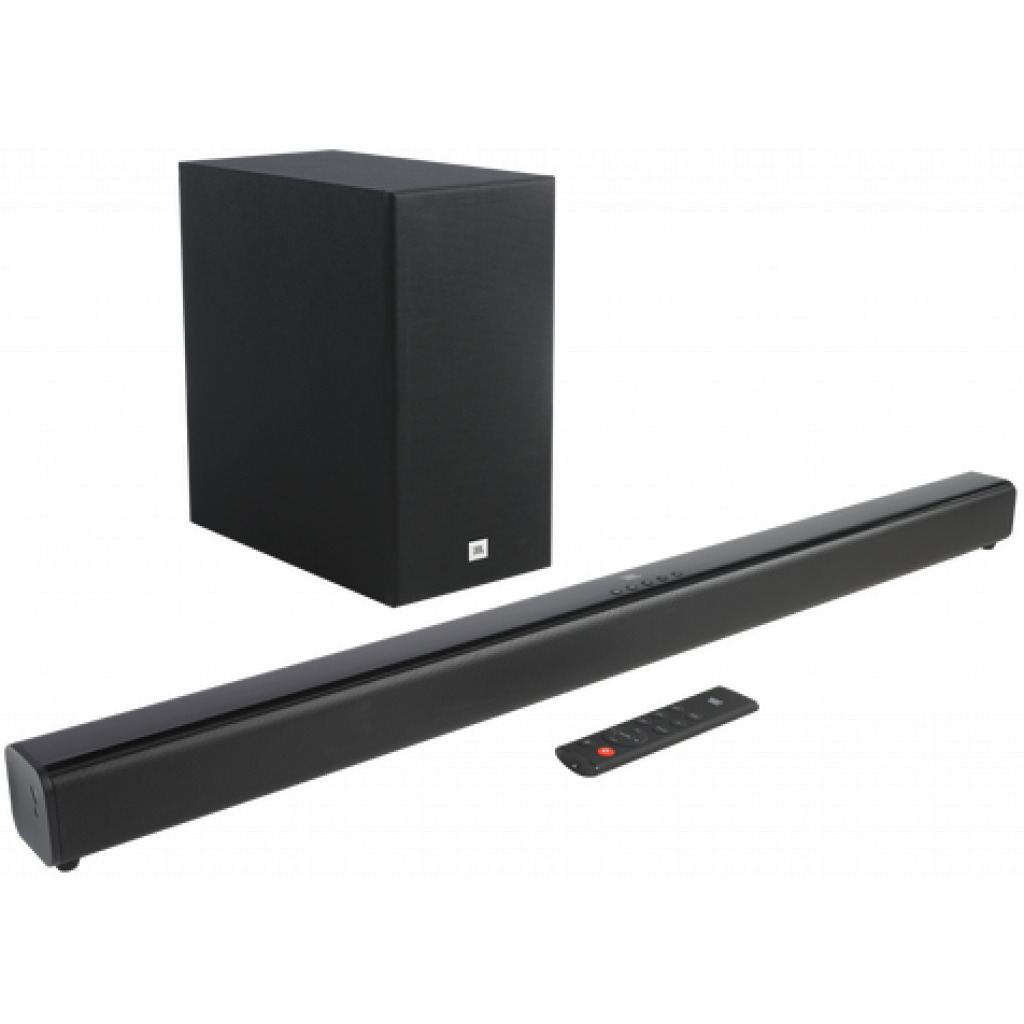 JBL 2.1 Deep Bass Soundbar, Dolby Digital Sound Bar with Wireless Subwoofer for Extra Deep Bass, 2.1 Channel Home Theatre with Remote, JBL Surround Sound, HDMI ARC, Bluetooth & Optical Connectivity (300W) - Black